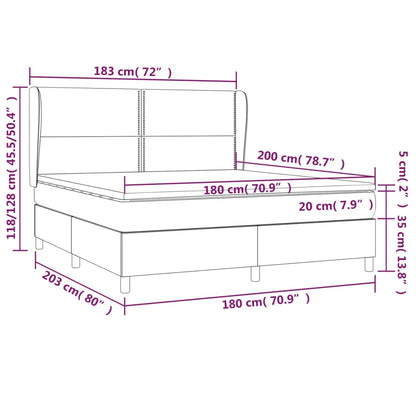 Box Spring Postel S Matrací Tmavě Hnědá 180X200 Cm Textil