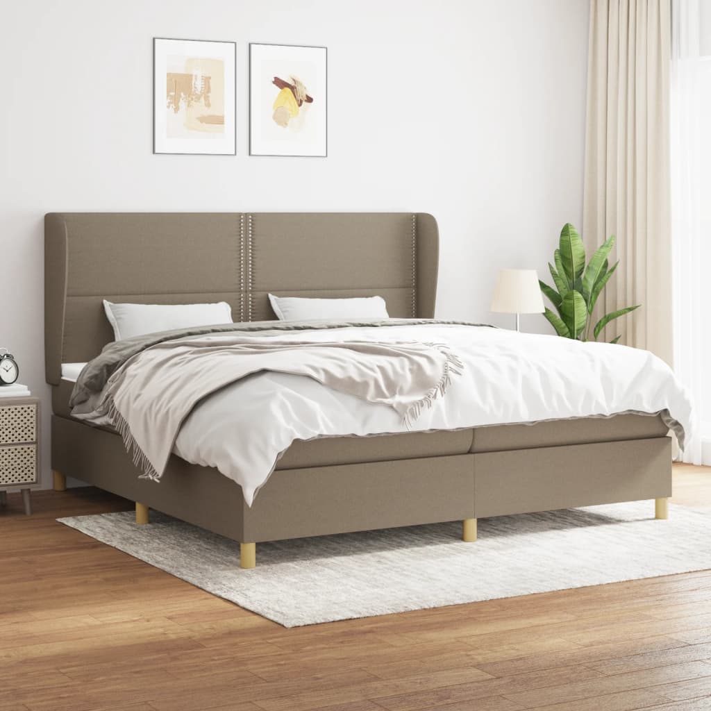 Box Spring Postel S Matrací Textil Taupe