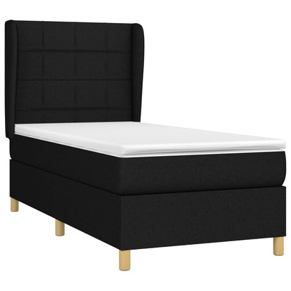 Box Spring Postel S Matrací Černá Textil Černá