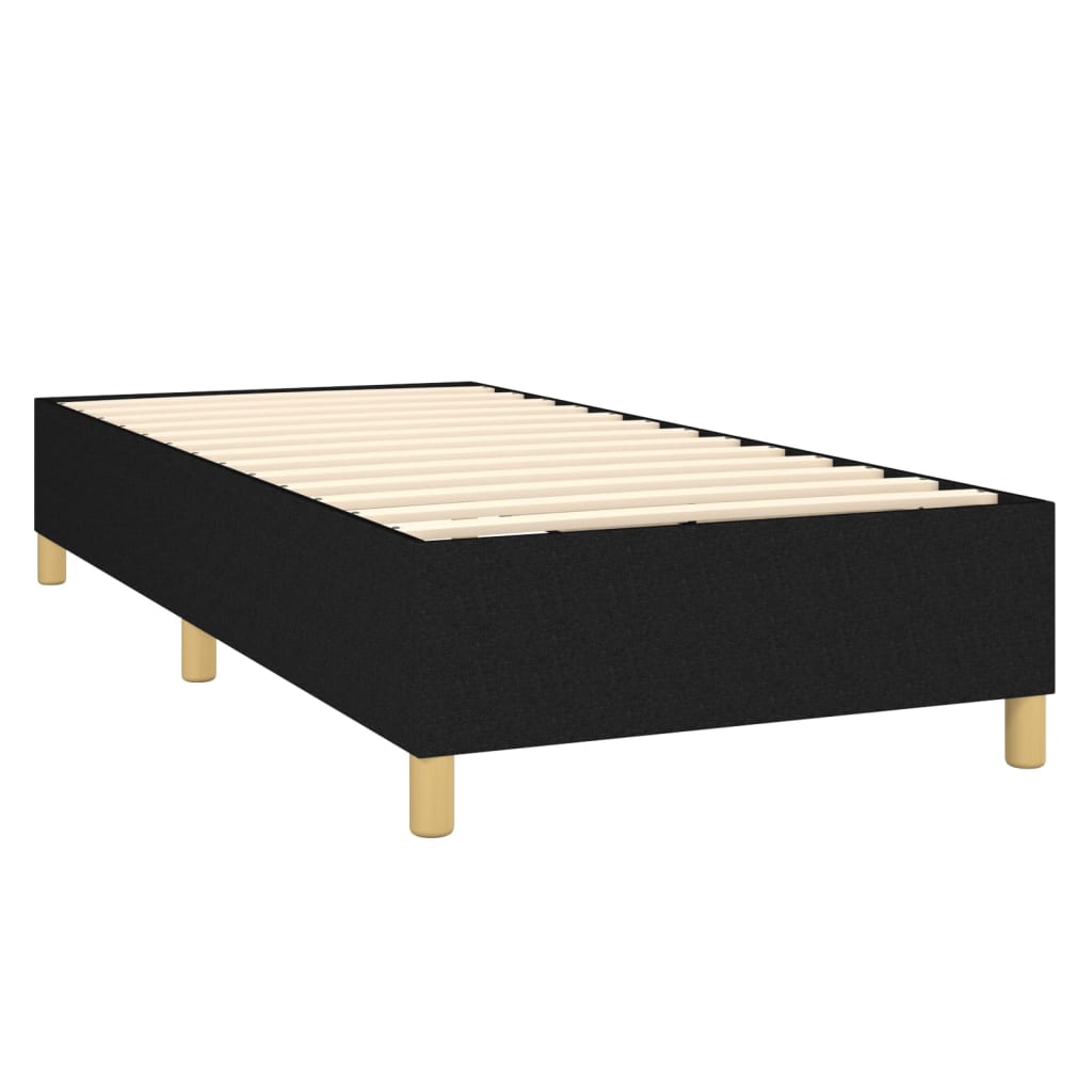 Box Spring Postel S Matrací Černá Textil Černá