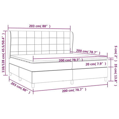 Box Spring Postel S Matrací Tmavě Hnědá 200X200 Cm Textil