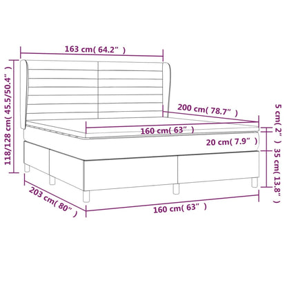 Box Spring Postel S Matrací Tmavě Hnědá 160X200 Cm Textil