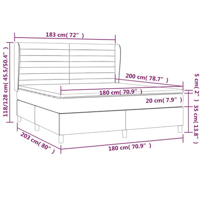Box Spring Postel S Matrací Tmavě Hnědá 180X200 Cm Textil