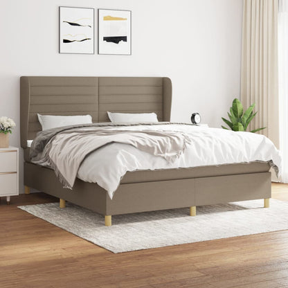 Box Spring Postel S Matrací Textil Taupe