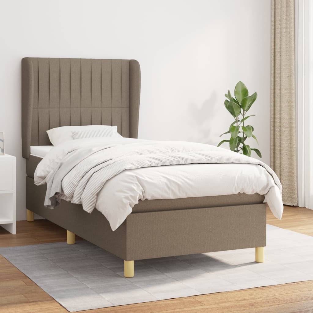 Box Spring Postel S Matrací Textil Taupe