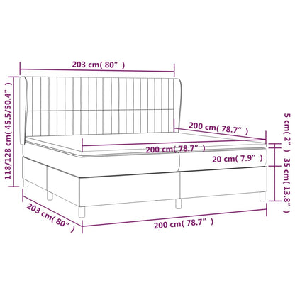 Box Spring Postel S Matrací Tmavě Hnědá 200X200 Cm Textil