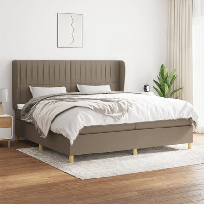 Box Spring Postel S Matrací Textil Taupe