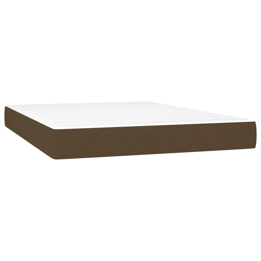 Box Spring Postel S Matrací Tmavě Hnědá 140X190 Cm Textil