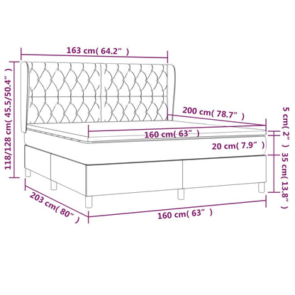 Box Spring Postel S Matrací Tmavě Hnědá 160X200 Cm Textil