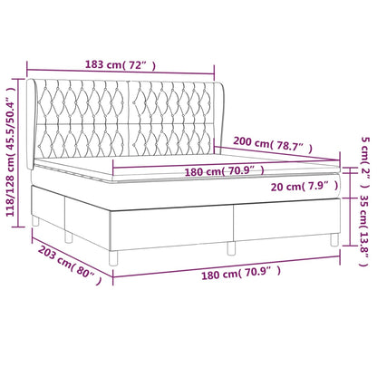 Box Spring Postel S Matrací Tmavě Hnědá 180X200 Cm Textil