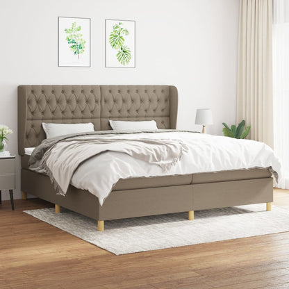 Box Spring Postel S Matrací Textil Taupe
