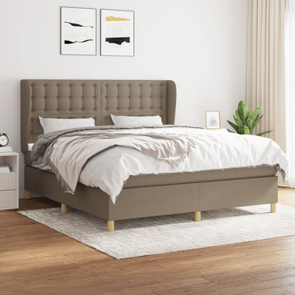 Box Spring Postel S Matrací Textil Taupe