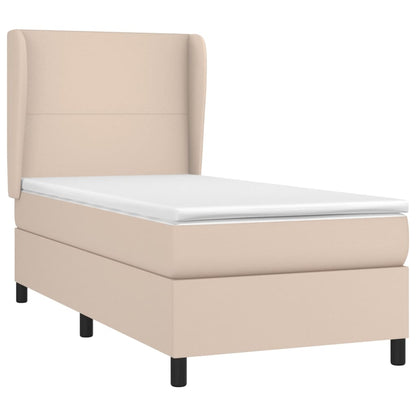 Box Spring Postel S Matrací Cappuccino 100X200 Cm Umělá Kůže
