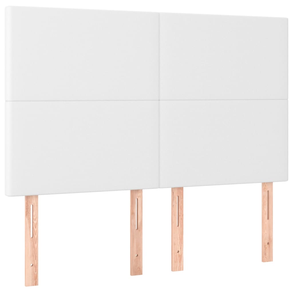 Box Spring Postel S Matrací Bílá 140 X 190 Cm Umělá Kůže