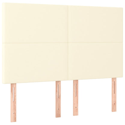 Box Spring Postel S Matrací Krémová 140X190 Cm Umělá Kůže