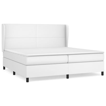 Box Spring Postel S Matrací Bílá 200X200 Cm Umělá Kůže