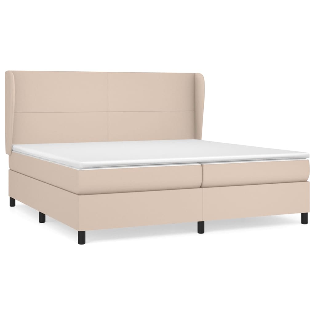 Box Spring Postel S Matrací Cappuccino 200 X 200 Cm Umělá Kůže