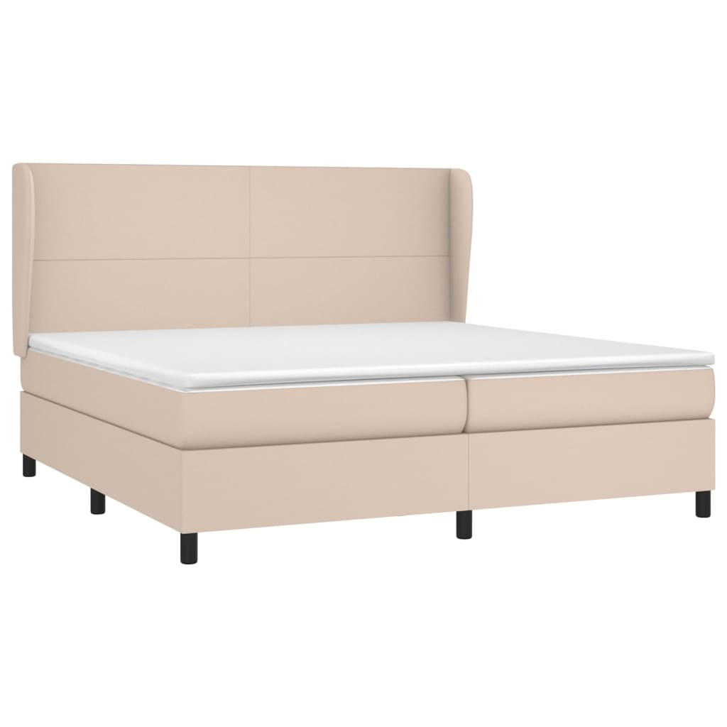 Box Spring Postel S Matrací Cappuccino 200 X 200 Cm Umělá Kůže