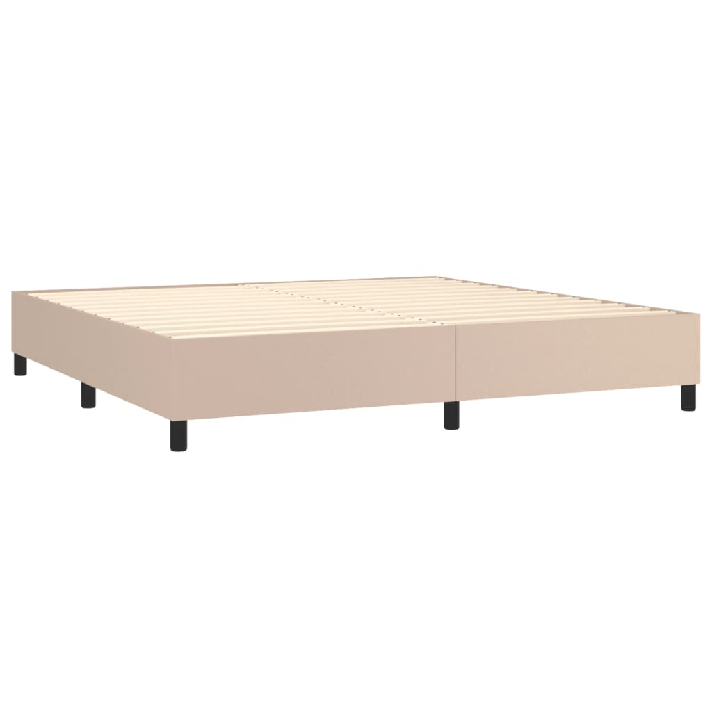 Box Spring Postel S Matrací Cappuccino 200 X 200 Cm Umělá Kůže