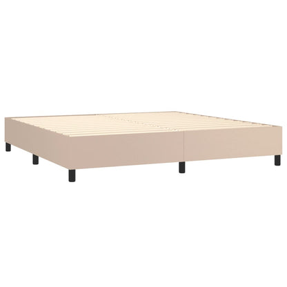 Box Spring Postel S Matrací Cappuccino 200 X 200 Cm Umělá Kůže
