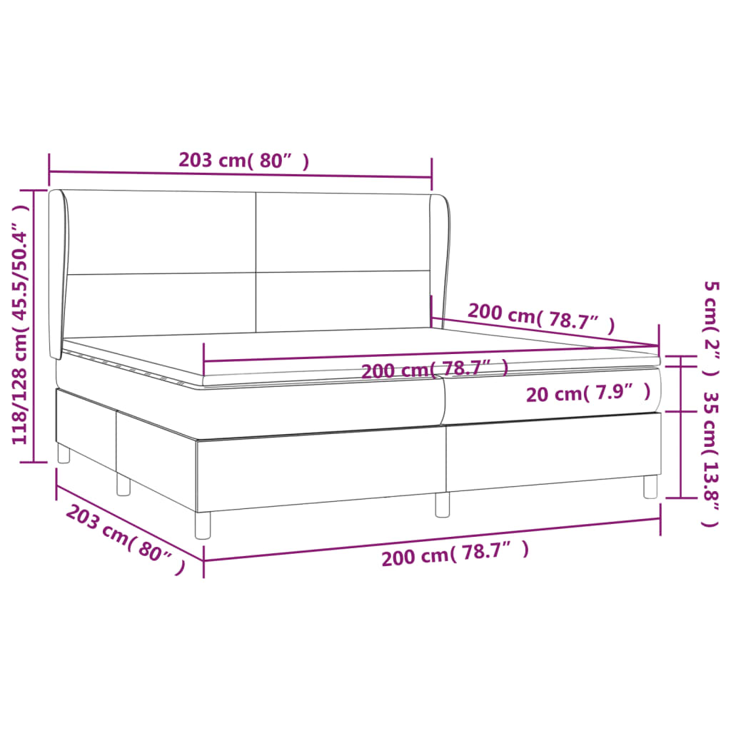 Box Spring Postel S Matrací Cappuccino 200 X 200 Cm Umělá Kůže