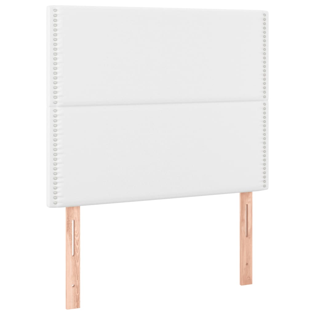 Box Spring Postel S Matrací Bílá 100X200 Cm Umělá Kůže