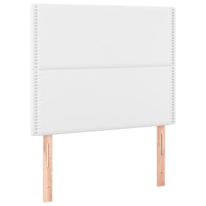Box Spring Postel S Matrací Bílá 100X200 Cm Umělá Kůže