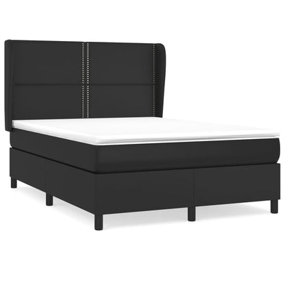 Box Spring Postel S Matrací Černá Umělá Kůže Černá