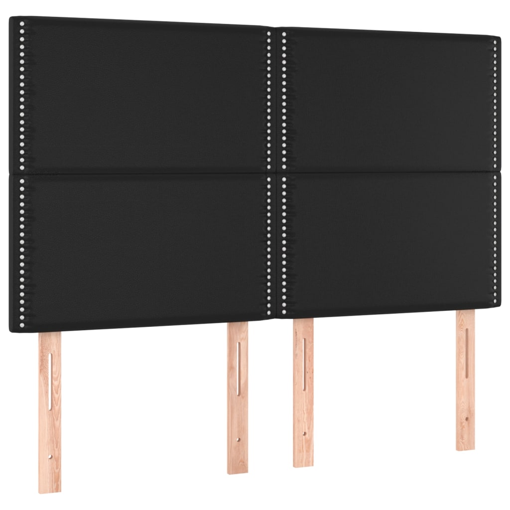 Box Spring Postel S Matrací Černá Umělá Kůže Černá