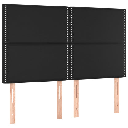 Box Spring Postel S Matrací Černá Umělá Kůže Černá