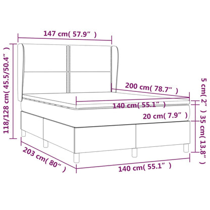 Box Spring Postel S Matrací Šedá Umělá Kůže Šedá