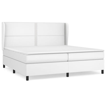 Box Spring Postel S Matrací Bílá 200X200 Cm Umělá Kůže