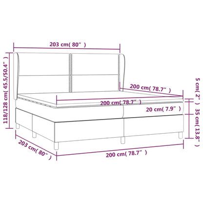 Box Spring Postel S Matrací Bílá 200X200 Cm Umělá Kůže