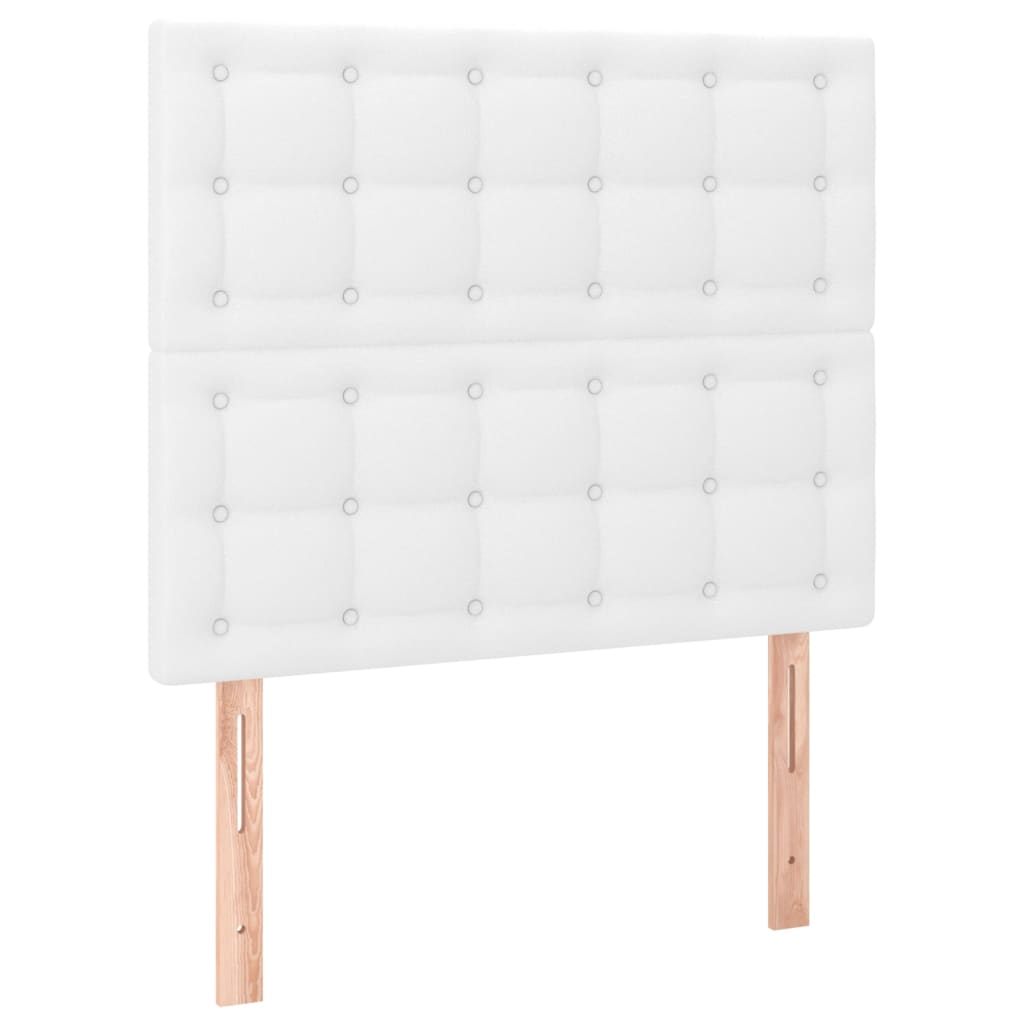 Box Spring Postel S Matrací Bílá 80 X 200 Cm Umělá Kůže