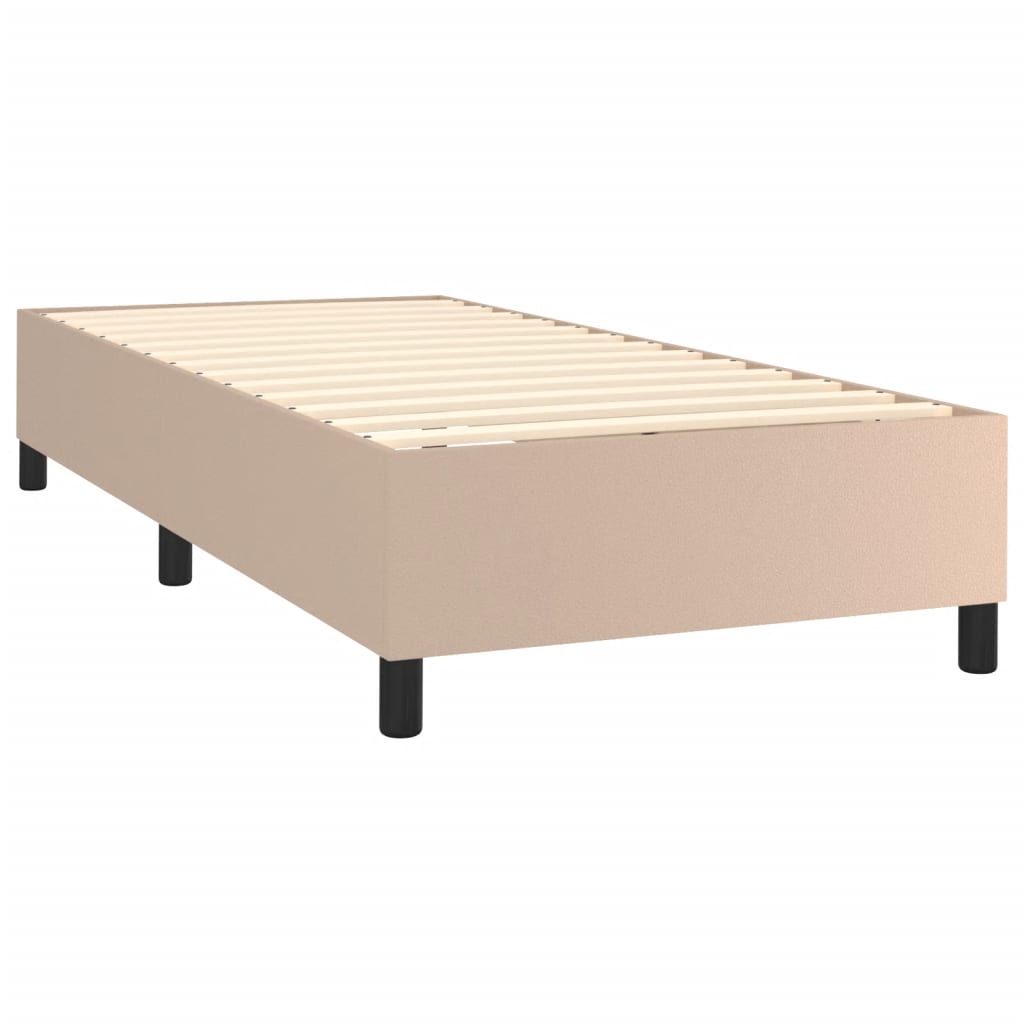 Box Spring Postel S Matrací Cappuccino 80 X 200 Cm Umělá Kůže