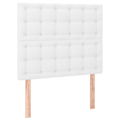 Box Spring Postel S Matrací Bílá 90X190 Cm Umělá Kůže
