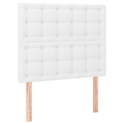 Box Spring Postel S Matrací Bílá 100X200 Cm Umělá Kůže
