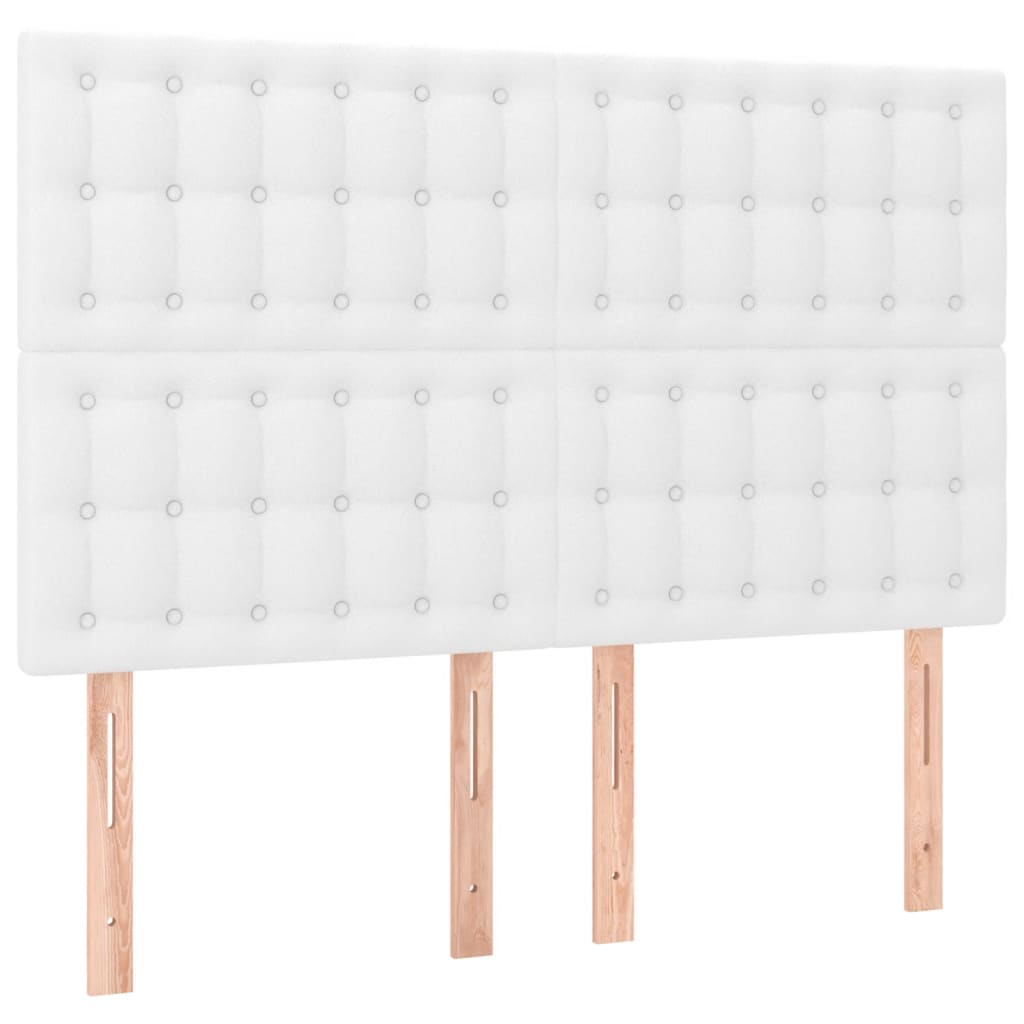 Box Spring Postel S Matrací Bílá 140 X 190 Cm Umělá Kůže