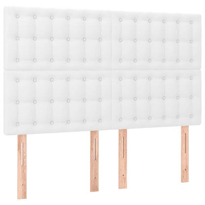 Box Spring Postel S Matrací Bílá 140 X 190 Cm Umělá Kůže
