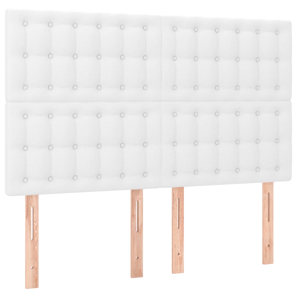 Box Spring Postel S Matrací Bílá 140X200 Cm Umělá Kůže