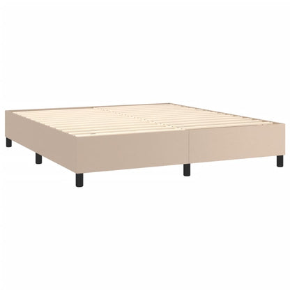 Box Spring Postel S Matrací Cappuccino 160X200 Cm Umělá Kůže