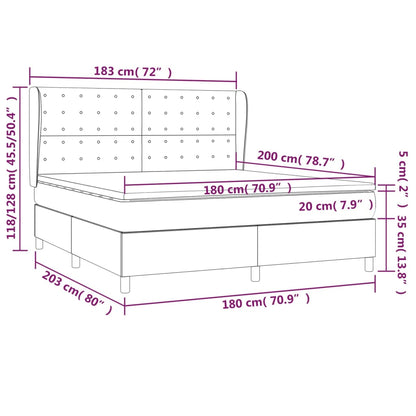 Box Spring Postel S Matrací Bílá 180X200 Cm Umělá Kůže