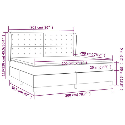 Box Spring Postel S Matrací Bílá 200X200 Cm Umělá Kůže