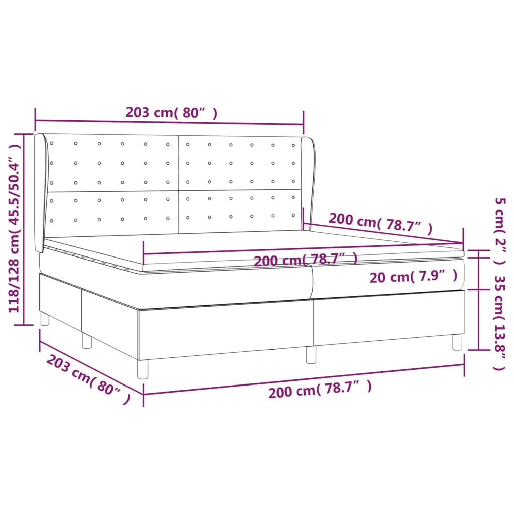 Box Spring Postel S Matrací Krémová 200X200 Cm Umělá Kůže