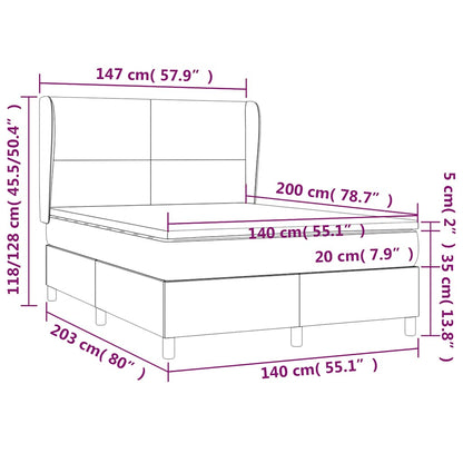 Box Spring Postel S Matrací Tmavě Modrá Samet Tmavě Moddrá