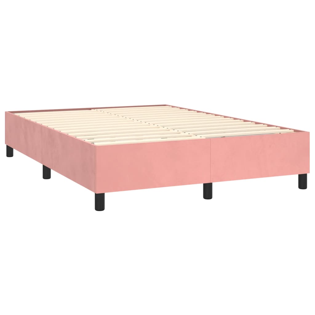 Box Spring Postel S Matrací Samet Růžová