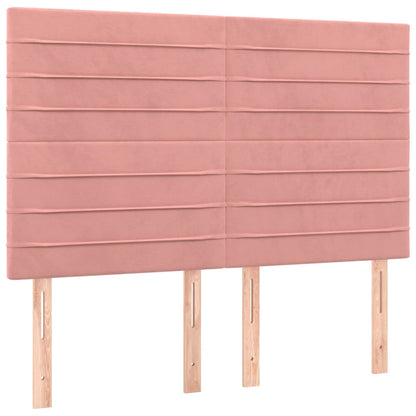 Box Spring Postel S Matrací Samet Růžová