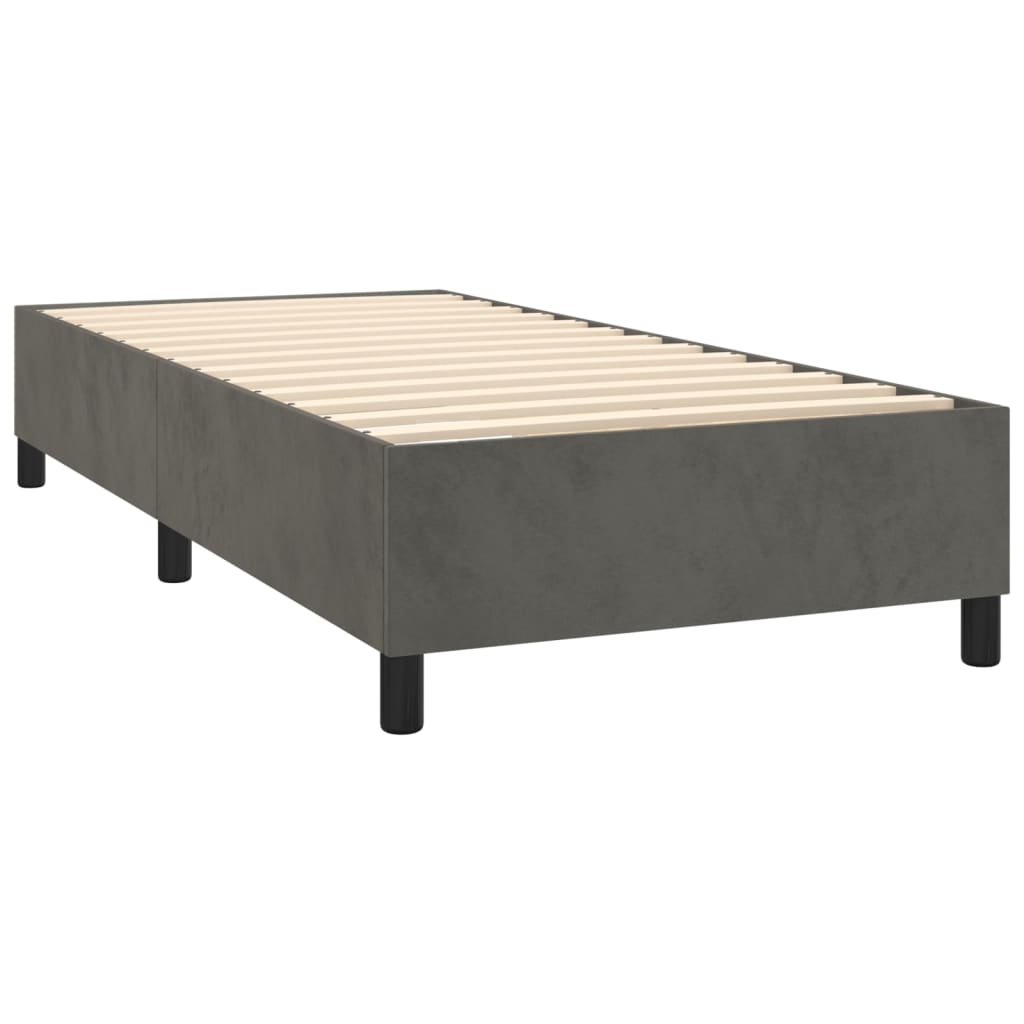 Box Spring Postel S Matrací Samet Tmavě Šedá
