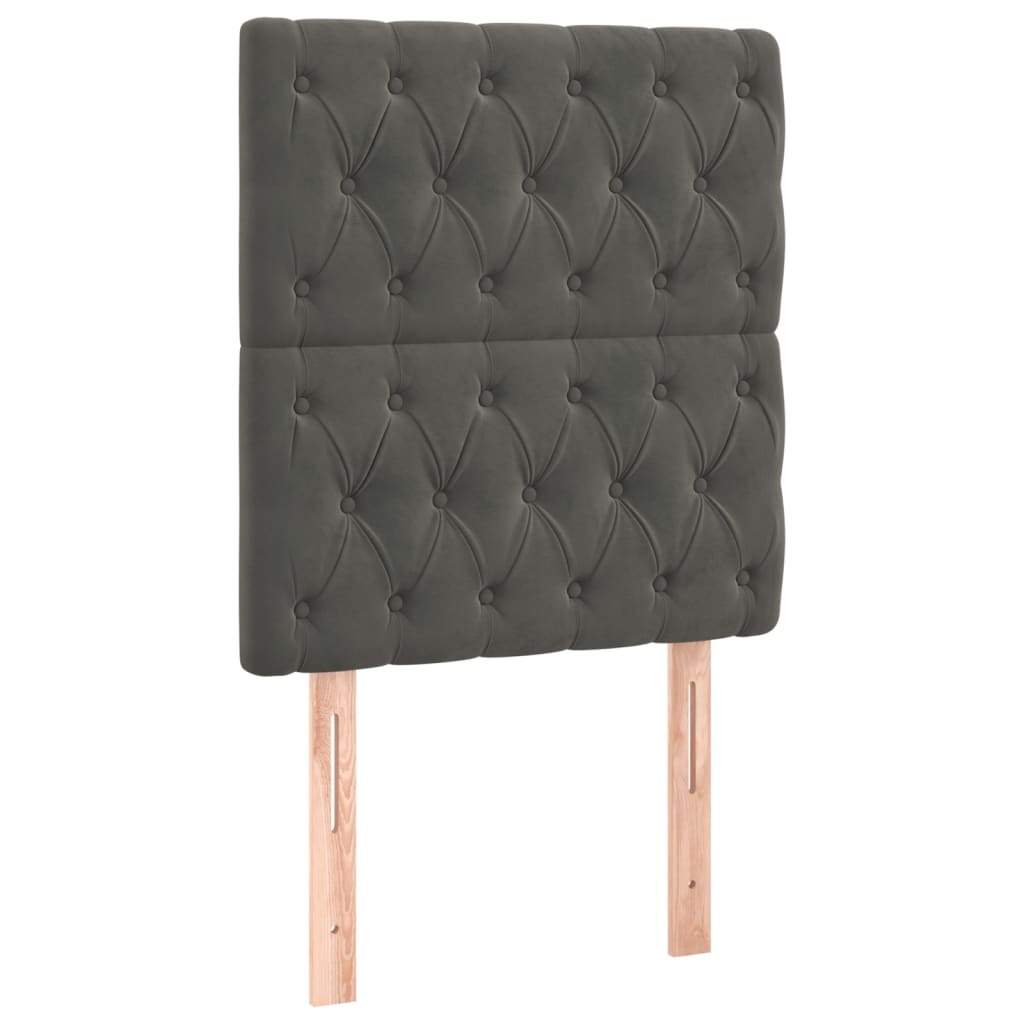 Box Spring Postel S Matrací Samet Tmavě Šedá