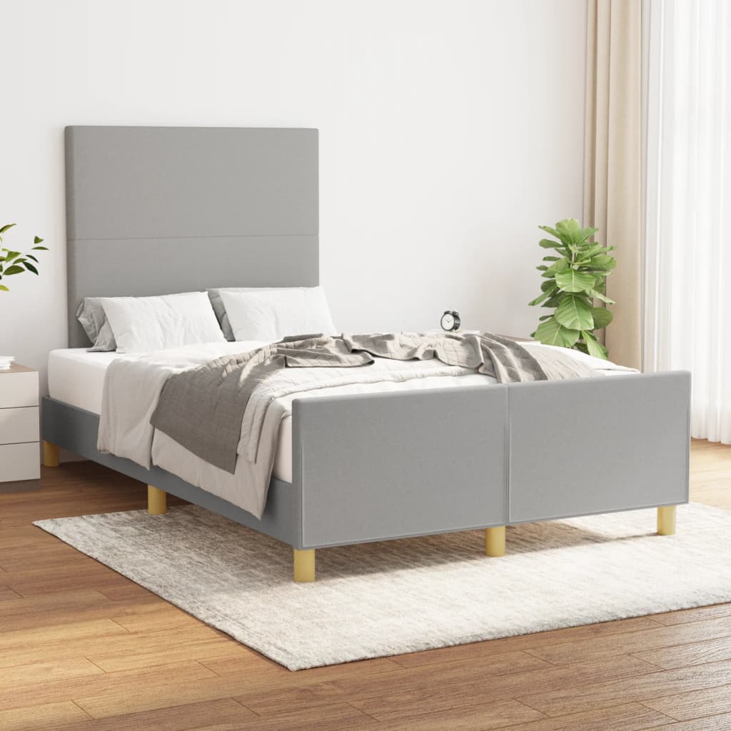 Rám Postele Bez Matrace Světle Šedý Textil Světle Šedá